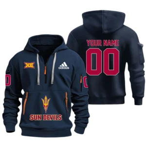 Arizona State Sun Devils Half Zip Hoodie Sport Hooded Multi-Pockets Custom Name & Number TN060525Y25QZ2HCT1NCASD