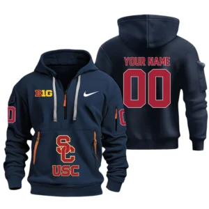 USC Trojans Half Zip Hoodie Sport Hooded Multi-Pockets Custom Name & Number TN060525Y25QZ2HCT1NCUSC