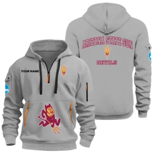 Arizona State Sun Devils Half Zip Hoodie Sport Hooded Multi-Pockets Custom Name HIDI230525Y25QZ2HNCASD