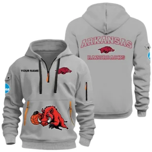 Arkansas Razorbacks Half Zip Hoodie Sport Hooded Multi-Pockets Custom Name HIDI240525Y25QZ2HNCARK