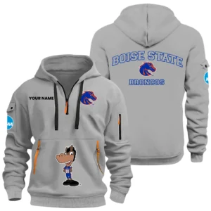 Boise State Broncos Half Zip Hoodie Sport Hooded Multi-Pockets Custom Name HIDI270525Y25QZ2HNCBSB