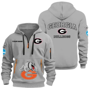 Georgia Bulldogs Half Zip Hoodie Sport Hooded Multi-Pockets Custom Name HIDI280525Y25QZ2HNCUGA