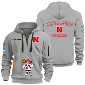 Nebraska Huskers Half Zip Hoodie Sport Hooded Multi-Pockets Custom Name HIDI290525Y25QZ2HNCNCNEC