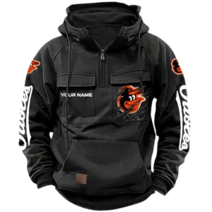 Baltimore Orioles Quarter Zip Hoodie, Sports Hoodie Multi-Pockets, Custom Name TN210525Y41HJRCT1MBBAL