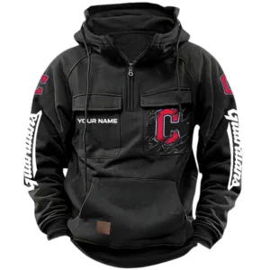 Cleveland Guardians Quarter Zip Hoodie, Sports Hoodie Multi-Pockets, Custom Name TN210525Y41HJRCT1MBCLE