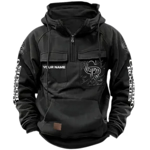 Colorado Rockies Quarter Zip Hoodie, Sports Hoodie Multi-Pockets, Custom Name TN210525Y41HJRCT1MBCOL