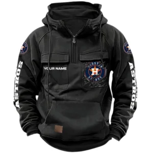 Houston Astros Quarter Zip Hoodie, Sports Hoodie Multi-Pockets, Custom Name TN210525Y41HJRCT1MBHOU