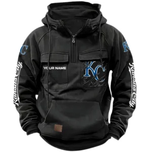 Kansas City Royals Quarter Zip Hoodie, Sports Hoodie Multi-Pockets, Custom Name TN210525Y41HJRCT1MBKC
