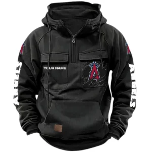 Los Angeles Angels Quarter Zip Hoodie, Sports Hoodie Multi-Pockets, Custom Name TN210525Y41HJRCT1MBLAA