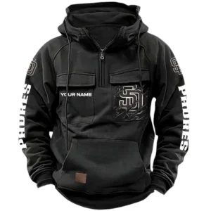San Diego Padres Quarter Zip Hoodie, Sports Hoodie Multi-Pockets, Custom Name TN210525Y41HJRCT1MBSD