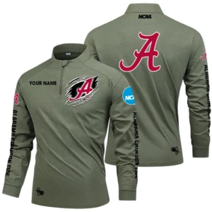 Alabama Crimson Tide Long Sleeve Shirt, Stand Collar Quarter Zip-up Custom Name HIDI160525Y49LMT05NCACT