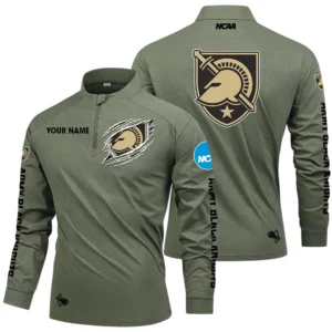 Army Black Knights Long Sleeve Shirt, Stand Collar Quarter Zip-up Custom Name HIDI160525Y49LMT05NCARMY