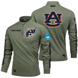Auburn Tigers Long Sleeve Shirt, Stand Collar Quarter Zip-up Custom Name HIDI160525Y49LMT05NCAUB