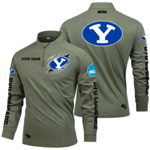 BYU Cougars Long Sleeve Shirt, Stand Collar Quarter Zip-up Custom Name HIDI160525Y49LMT05NCBYU