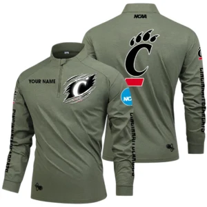 Cincinnati Bearcats Long Sleeve Shirt, Stand Collar Quarter Zip-up Custom Name HIDI160525Y49LMT05NCCIN