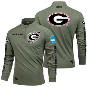 Georgia Bulldogs Long Sleeve Shirt, Stand Collar Quarter Zip-up Custom Name HIDI170525Y49LMT05NCUGA