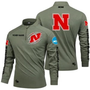 Nebraska Huskers Long Sleeve Shirt, Stand Collar Quarter Zip-up Custom Name HIDI190525Y49LMT05NCNEC