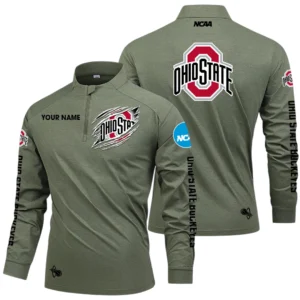 Ohio State Buckeyes Long Sleeve Shirt, Stand Collar Quarter Zip-up Custom Name HIDI190525Y49LMT05NCOSB