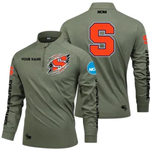 Syracuse Orange Long Sleeve Shirt, Stand Collar Quarter Zip-up Custom Name HIDI200525Y49LMT05NCSYR