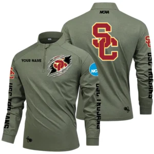 USC Trojans Long Sleeve Shirt, Stand Collar Quarter Zip-up Custom Name HIDI200525Y49LMT05NCUSC
