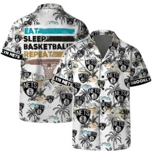 Brooklyn Nets Hawaiian Shirt x Beach Shorts Full Set All Over Print Plus Size Custom Name TN220425Y7HWCT1NABKN