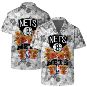 Brooklyn Nets Hawaiian Shirt x Beach Shorts Full Set All Over Print Plus Size Custom Name TN220425Y7HWCT3NABKN