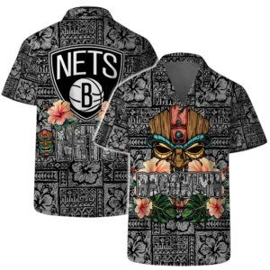 Brooklyn Nets Hawaiian Shirt x Beach Shorts Full Set All Over Print Plus Size Custom Name TN220425Y7HWCT4NABKN