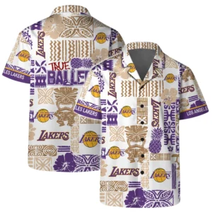 Los Angeles Lakers Hawaiian Shirt x Beach Shorts Full Set All Over Print Plus Size Custom Name TN250425Y7HWCT2NALAL