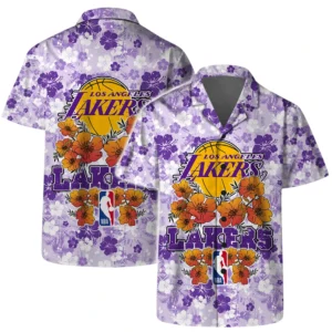 Los Angeles Lakers Hawaiian Shirt x Beach Shorts Full Set All Over Print Plus Size Custom Name TN250425Y7HWCT3NALAL