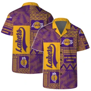 Los Angeles Lakers Hawaiian Shirt x Beach Shorts Full Set All Over Print Plus Size Custom Name TN250425Y7HWCT6NALAL