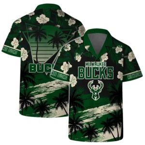 Milwaukee Bucks Hawaiian Shirt x Beach Shorts Full Set All Over Print Plus Size Custom Name TN250425Y7HWCT6NAMB
