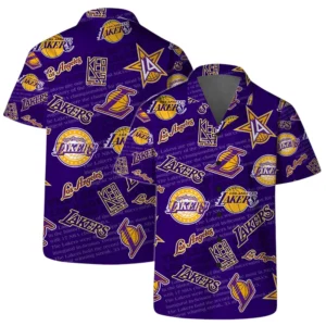 Los Angeles Lakers Hawaiian Shirt x Beach Shorts Full Set All Over Print Plus Size Custom Name TN250425Y7HWCT7NALAL
