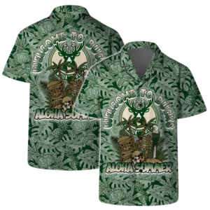Milwaukee Bucks Hawaiian Shirt x Beach Shorts Full Set All Over Print Plus Size Custom Name TN250425Y7HWCT7NAMB