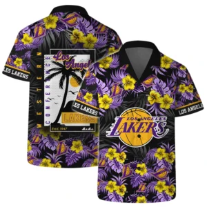 Los Angeles Lakers Hawaiian Shirt x Beach Shorts Full Set All Over Print Plus Size Custom Name TN250425Y7HWCT8NALAL