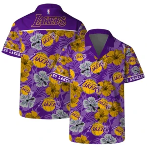 Los Angeles Lakers Hawaiian Shirt x Beach Shorts Full Set All Over Print Plus Size Custom Name TN250425Y7HWCT9NALAL