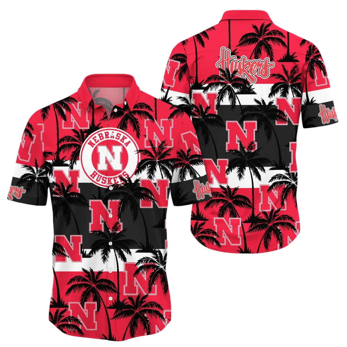 Nebraska Huskers Hawaiian Shirt All Over Print, Custom Name TN300425Y7HWCT1NCNEC