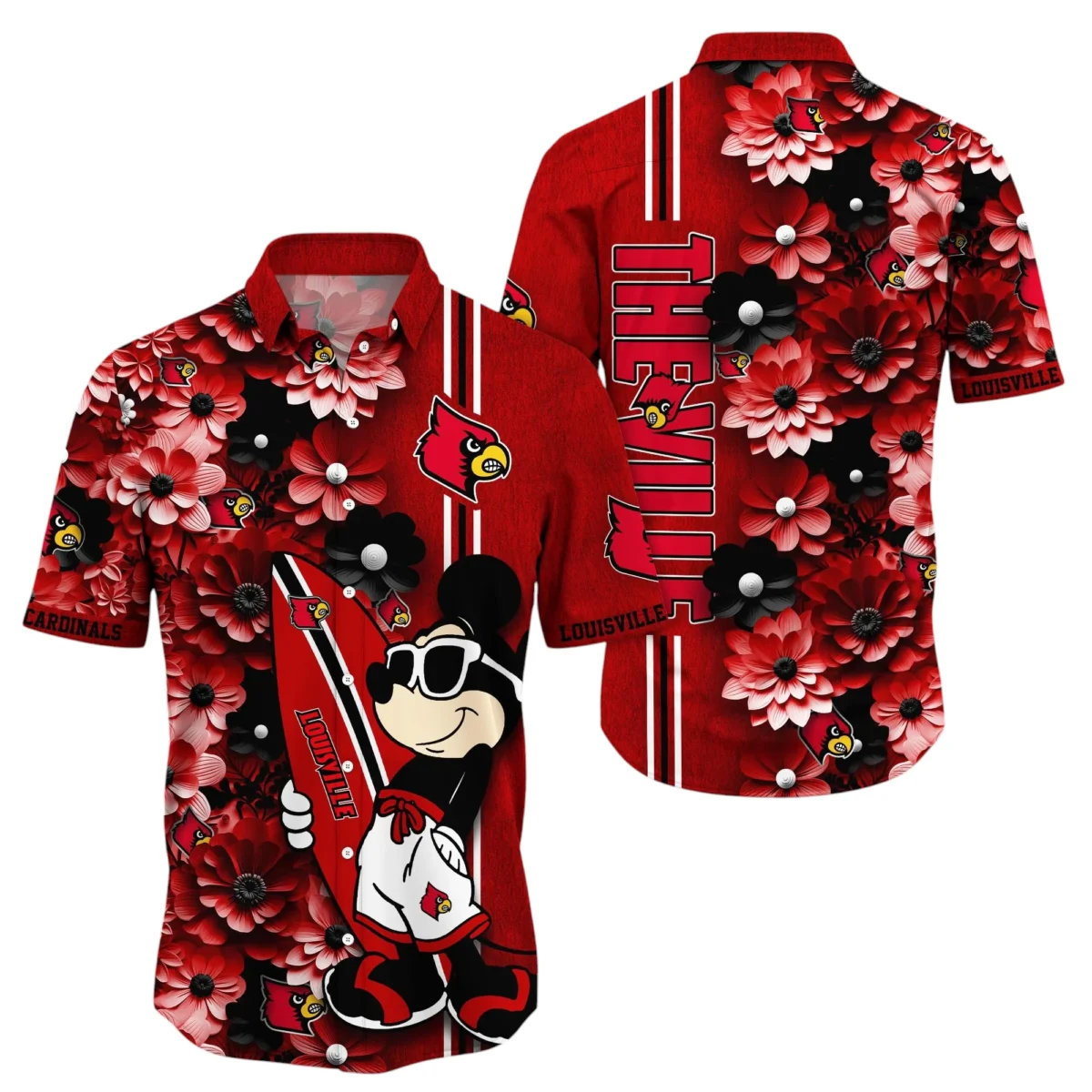 Louisville Cardinals Hawaiian Shirt All Over Print, Custom Name TN300425Y7HWCT20NCLOU