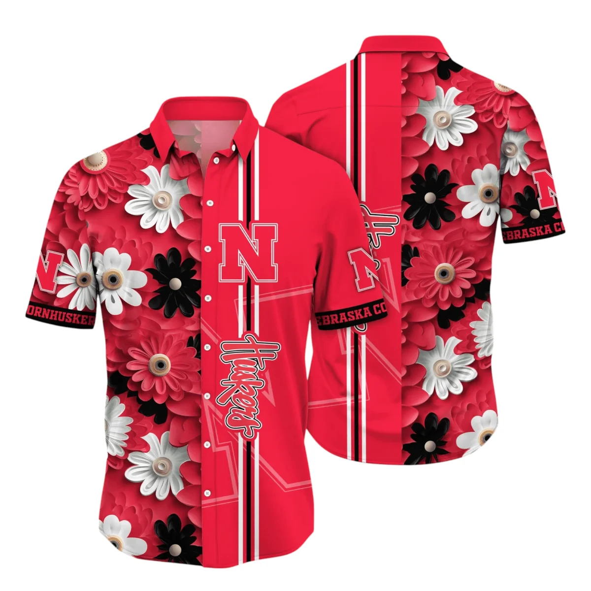 Nebraska Huskers Hawaiian Shirt All Over Print, Custom Name TN300425Y7HWCT25NCNEC
