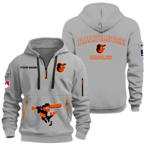 Baltimore Orioles Half Zip Hoodie Sport Hooded Multi-Pockets Custom Name HIDI050625Y25QZ2HMBBAL