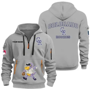Colorado Rockies Half Zip Hoodie Sport Hooded Multi-Pockets Custom Name HIDI050625Y25QZ2HMBCOL