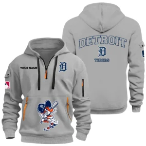 Detroit Tigers Half Zip Hoodie Sport Hooded Multi-Pockets Custom Name HIDI060625Y25QZ2HMBDET