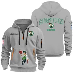 Boston Celtics Half Zip Hoodie Sport Hooded Multi-Pockets Custom Name HIDI110625Y25QZ2HNABOS
