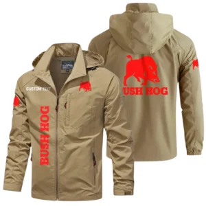 Bush Hog Windbreaker Jacket Hooded Detachable, Outdoor Windproof Running Jacket, Custom Name HIHI070325Y28WJ86BUH