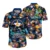 Navy Tropical Flower