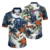 Navy Tropical Flower