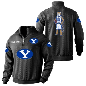 BYU Cougars Quarter-Zip Sweatshirt Stand Collar Custom Name